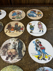 12 Vintage German Beer Coaster: HEINRICH ZILLE Cartoonist