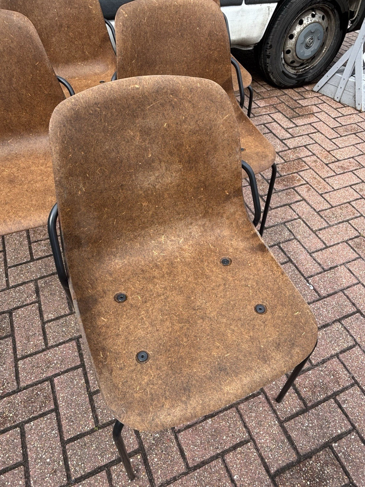 6 Designer Vepa Hemp Chairs. Stacking Chairs.