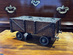 Antique Novelty Railway Coal Truck Trinket Box, Desk Box, Jewellery Box