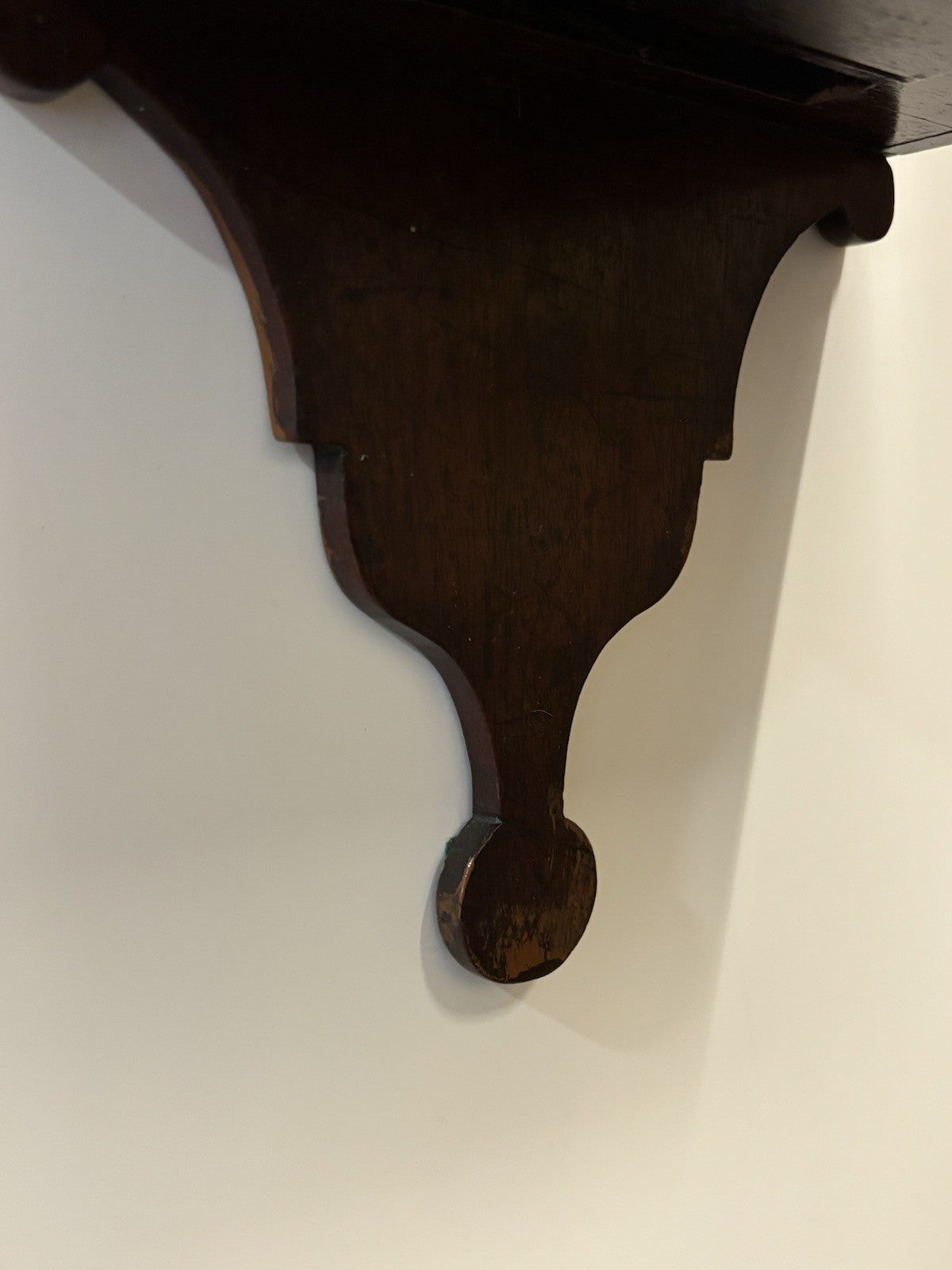 18th Century Mahogany Hooded Wall Clock, 6.5 Inch Dial.
