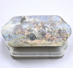 Battle Scene Porcelain Box Decoration Of A Painting after Philips Wouwerman