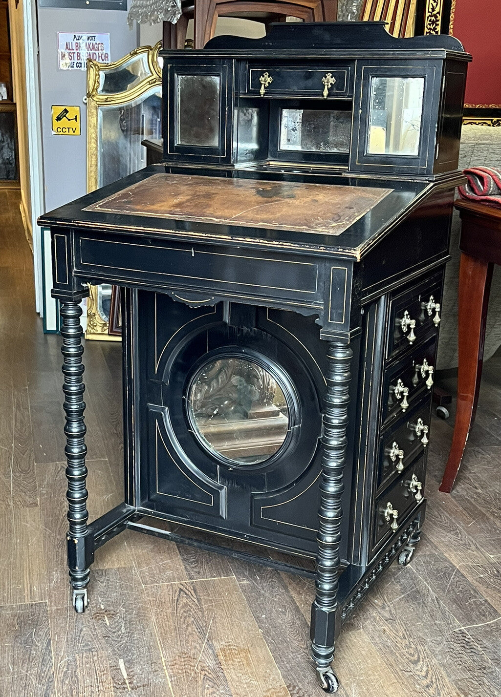 Aesthetic Movement Victorian Davenport Desk. Loads Of Storage.