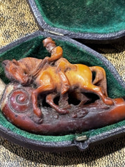 Antique Meerschaum Pipe With An Equestrian Theme