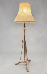 Art Noveau Brass & Copper Height Adjustable Electric Converted Oil Lamp- Superb