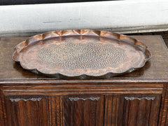 Arts & Crafts Decorated Copper Tray. Large In Size.