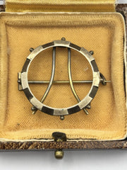 Antique Sterling Silver Gilt Miniature Frame Brooch