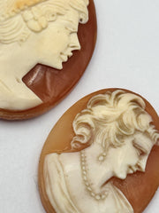 2 Vintage Carved Shell Cameo Unmounted