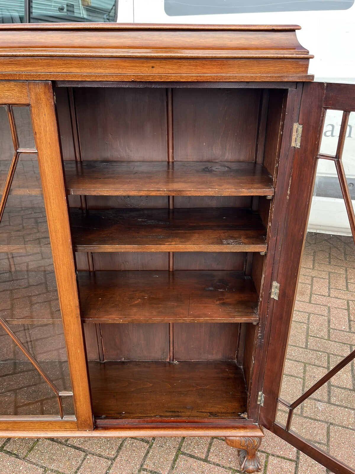 Antique Mahogany Bookcase With Adjustable Shelves
