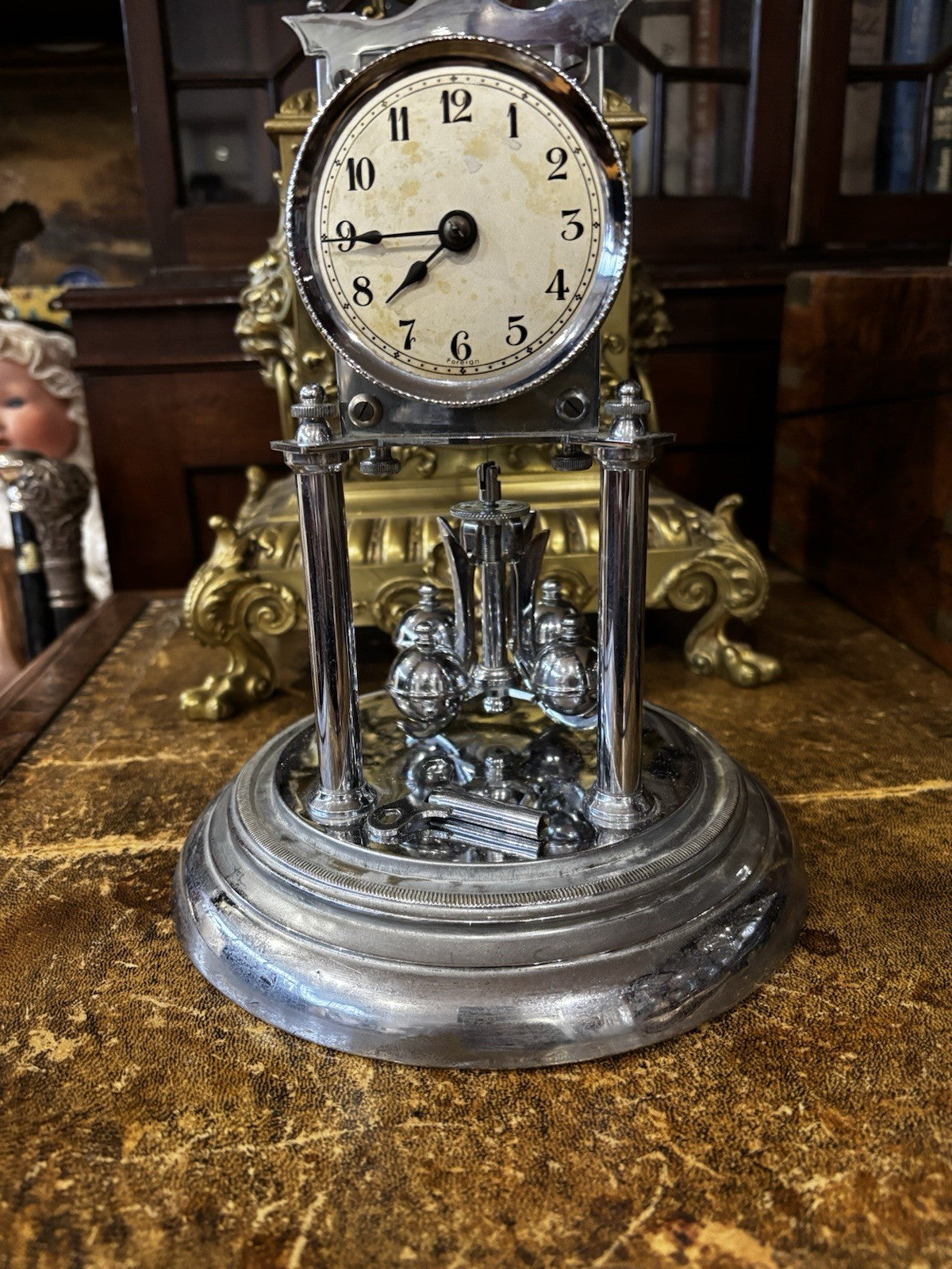1930's Chrome Year Going Anniversary Clock. Ship Worldwide