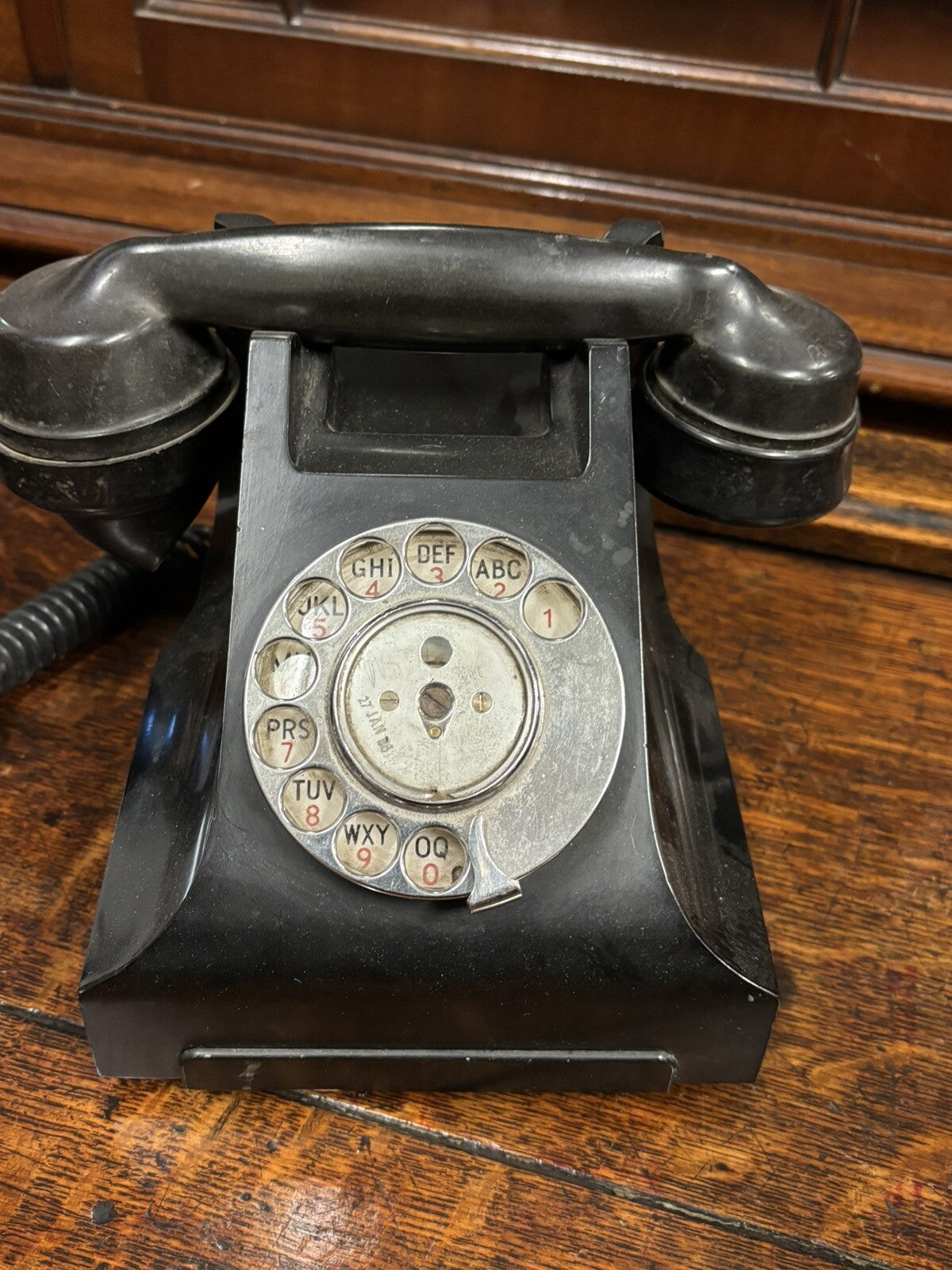 3 Bakelite 1950's Telephone In Black.