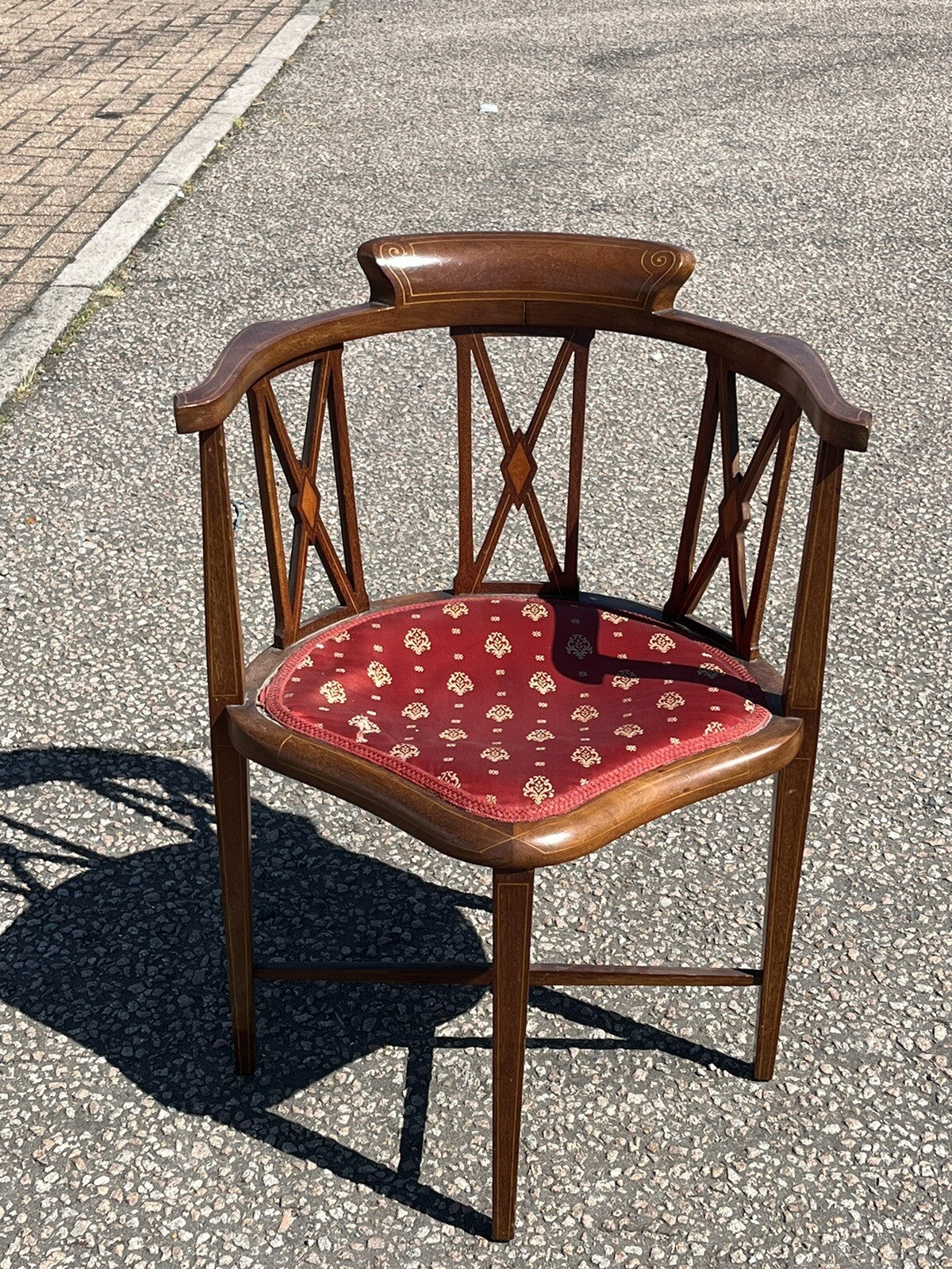 Antique Inlaid Mahogany Armchair