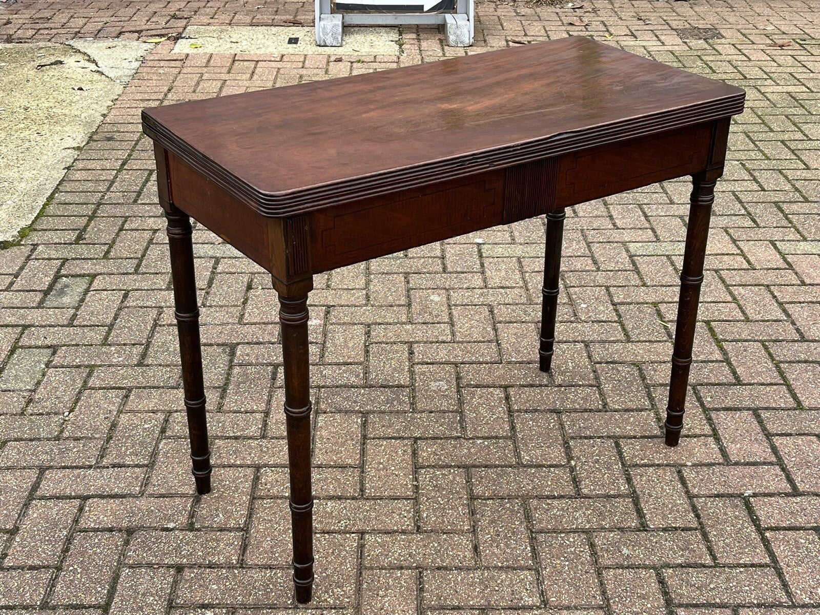 Antique Georgian Cuban Mahogany Games / Tea Table With Fold Over Lid