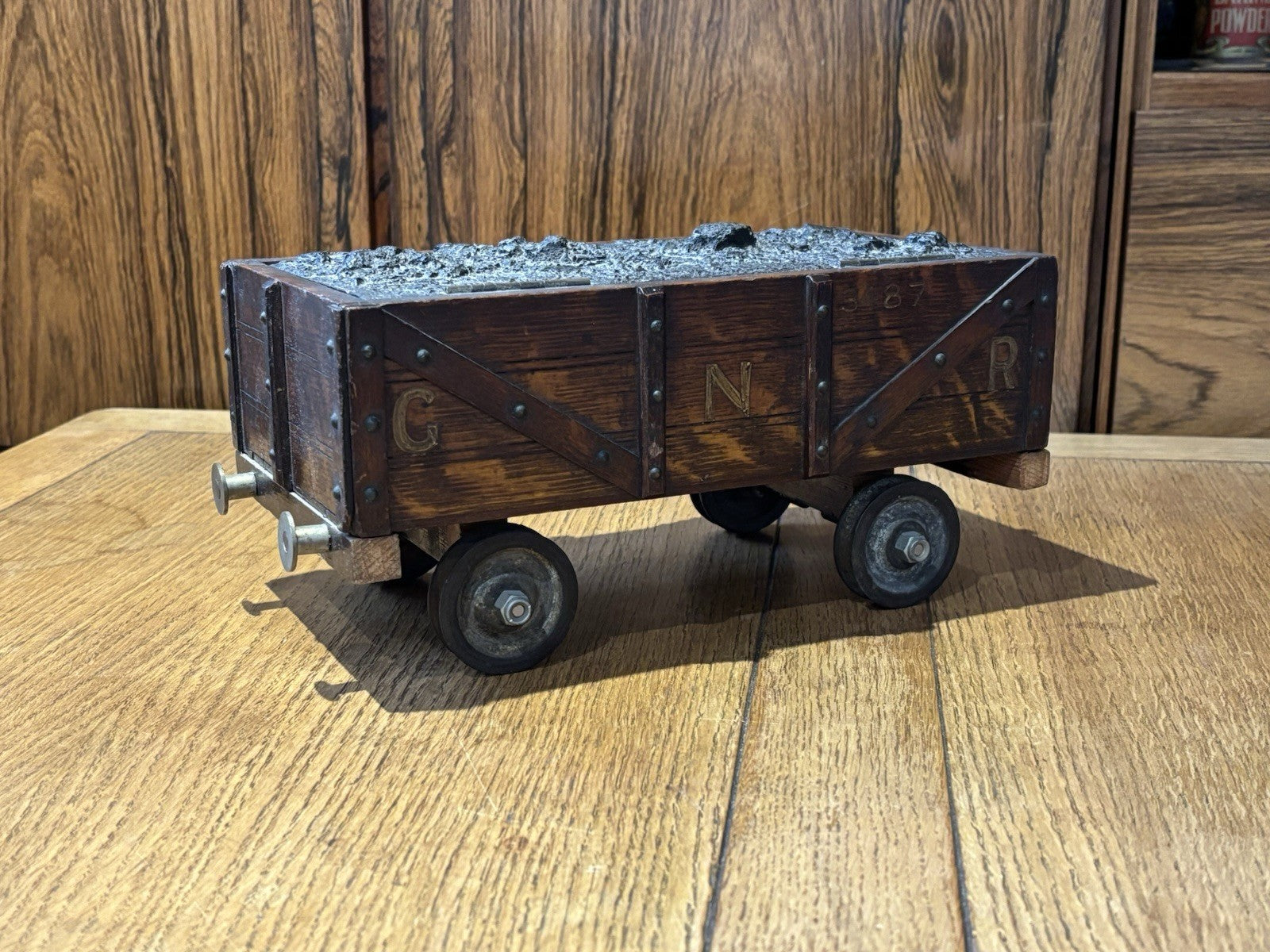 Antique Novelty Railway Coal Truck Trinket Box, Desk Box, Jewellery Box