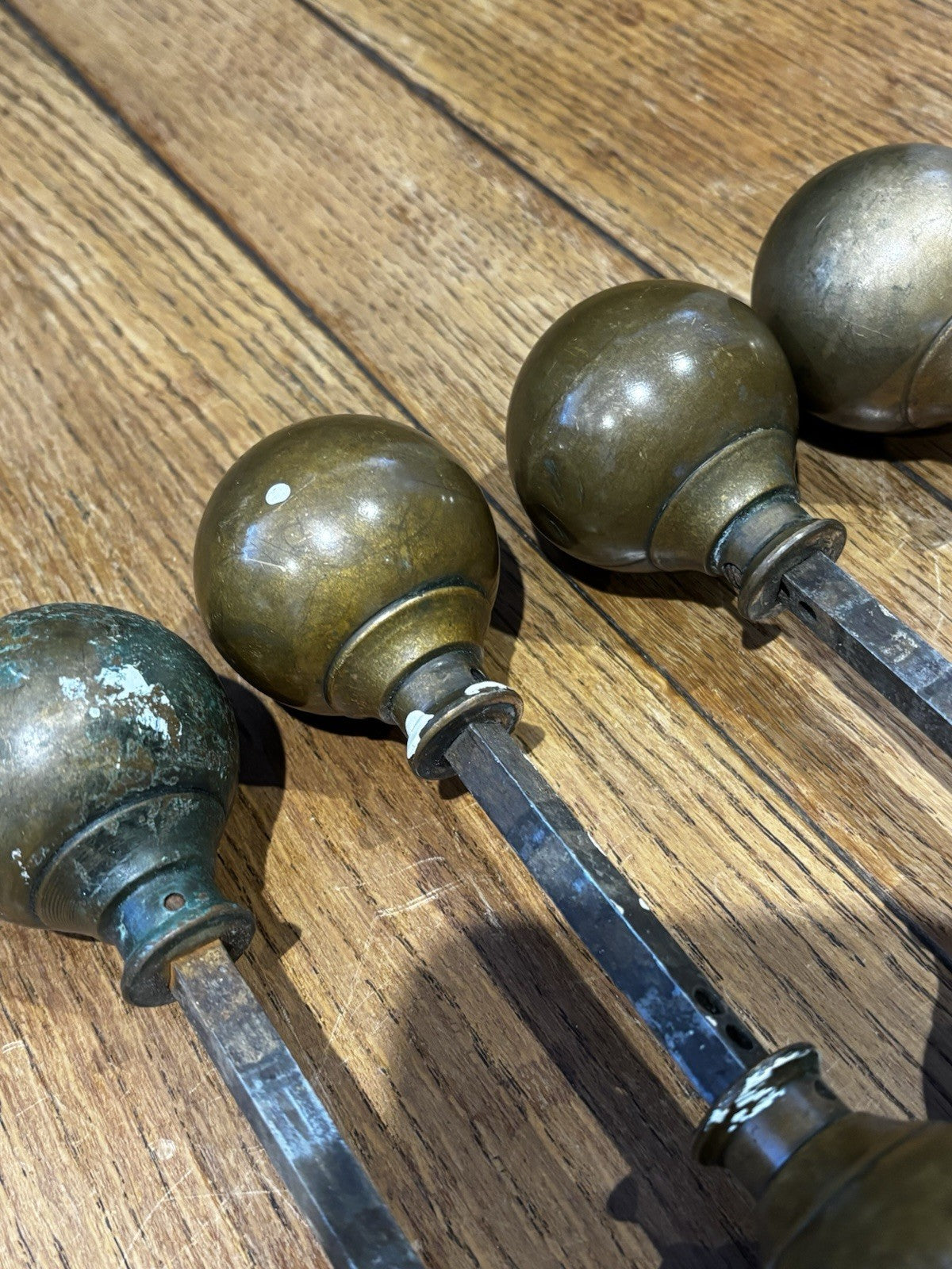 Antique Brass Door Handles- 4 Pairs