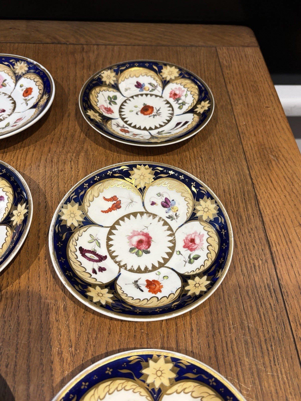 6 Antique Rare Machin Highly Decorated Gilt Painted Plates