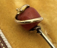 Antique Victorian Edwardian 12ct Gold Coral Snake Pin
