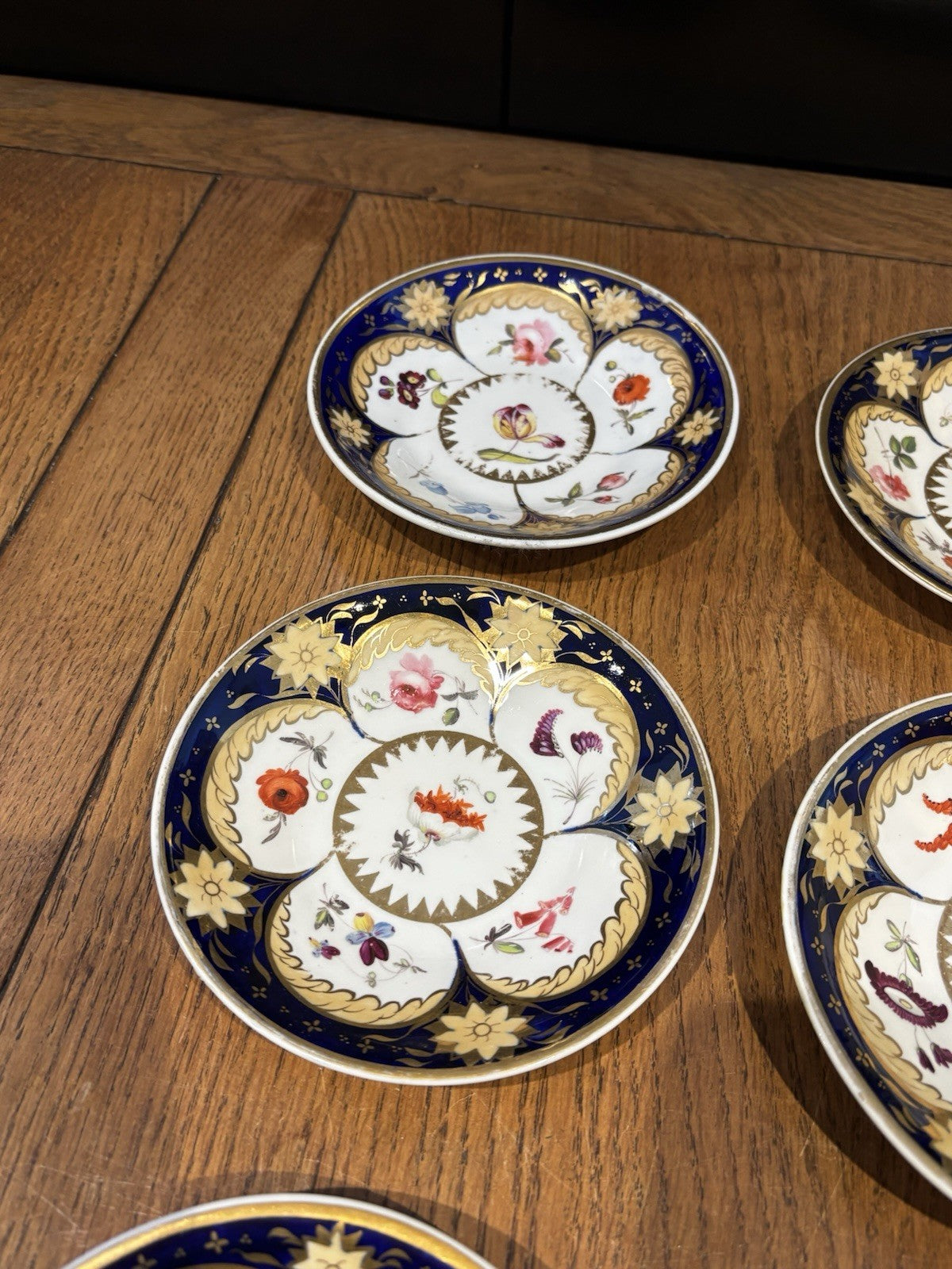 6 Antique Rare Machin Highly Decorated Gilt Painted Plates