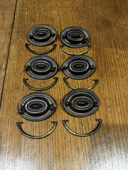 Antique Set Of 6 Drawer Handles With Fittings