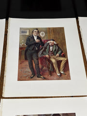 16 Antique Coloured Prints Of Charles Dickens Characters