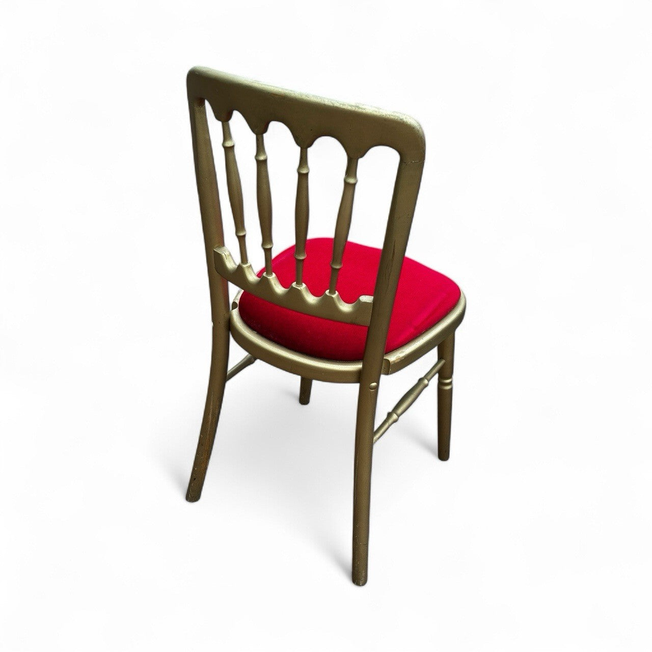 6 Cafe / Events Louis Style Gold Gilt Wooden And Upholstered Dining Chairs