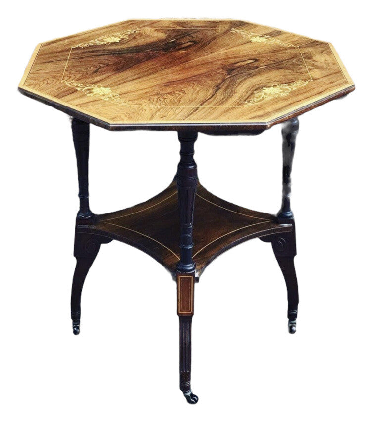 Aesthetic Movement Inlaid Rosewood Occasional Table.