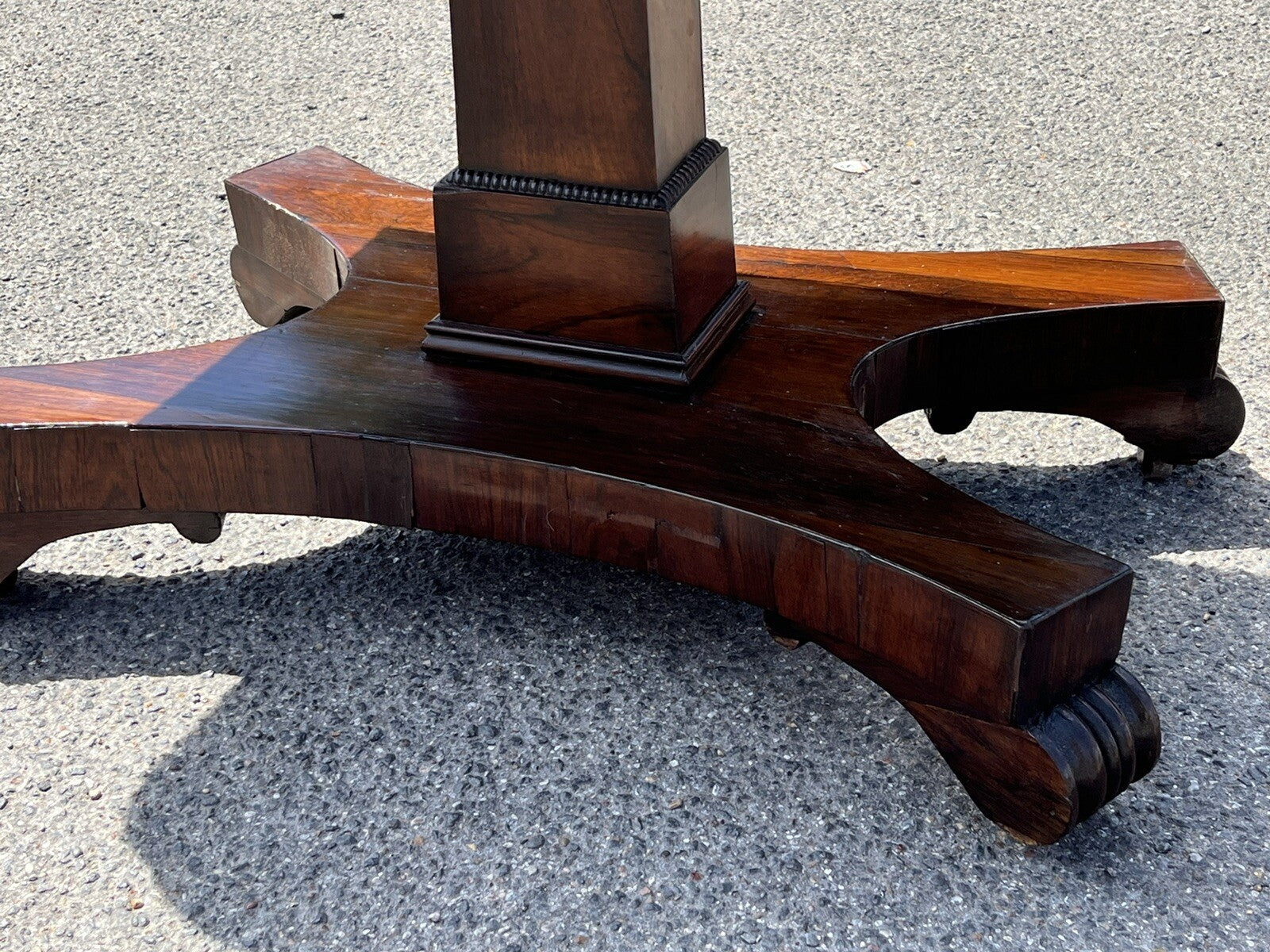 Antique Rosewood Games Table With Fold Over Lid & Card playing area