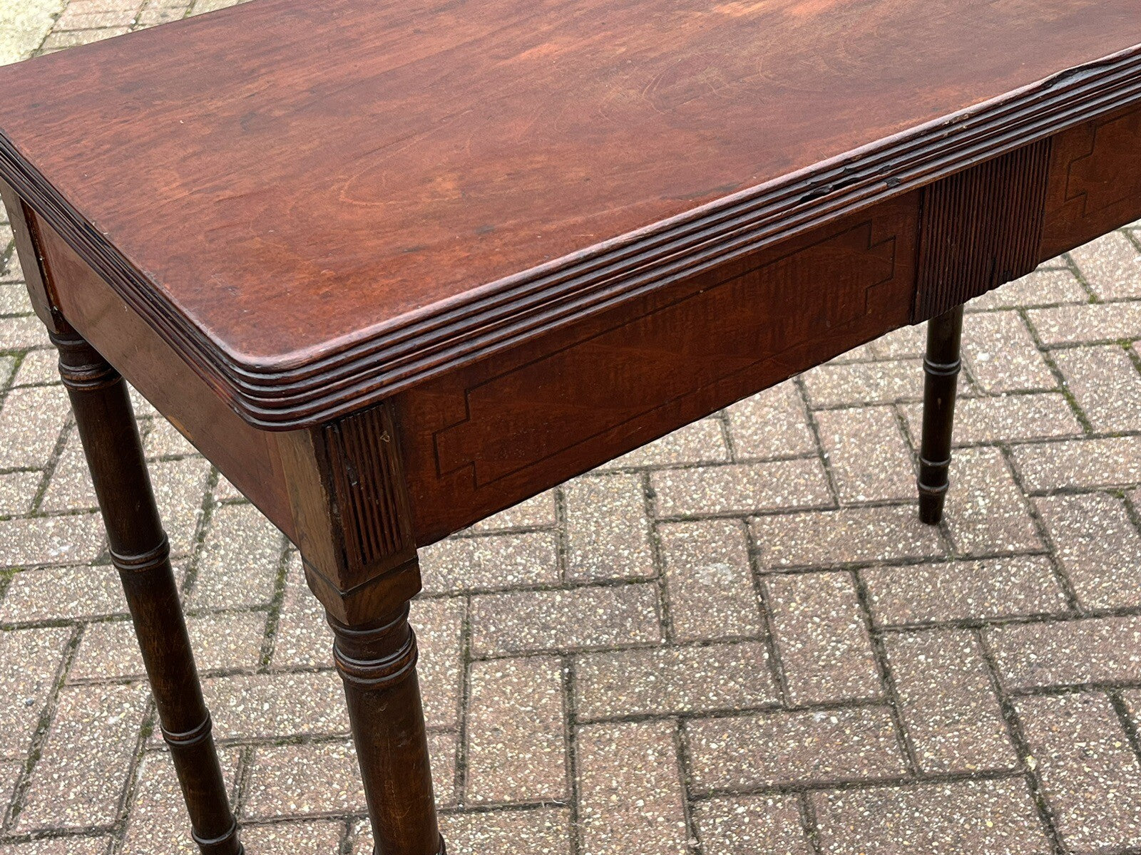 Antique Georgian Cuban Mahogany Games / Tea Table With Fold Over Lid