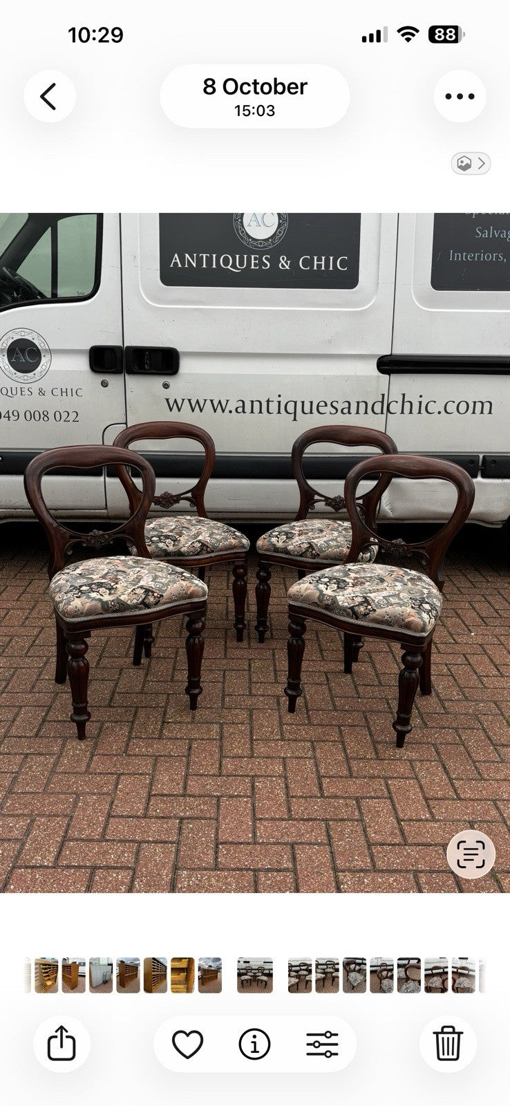 Balloon Back Set Of 4 Mahogany Dining Chairs.