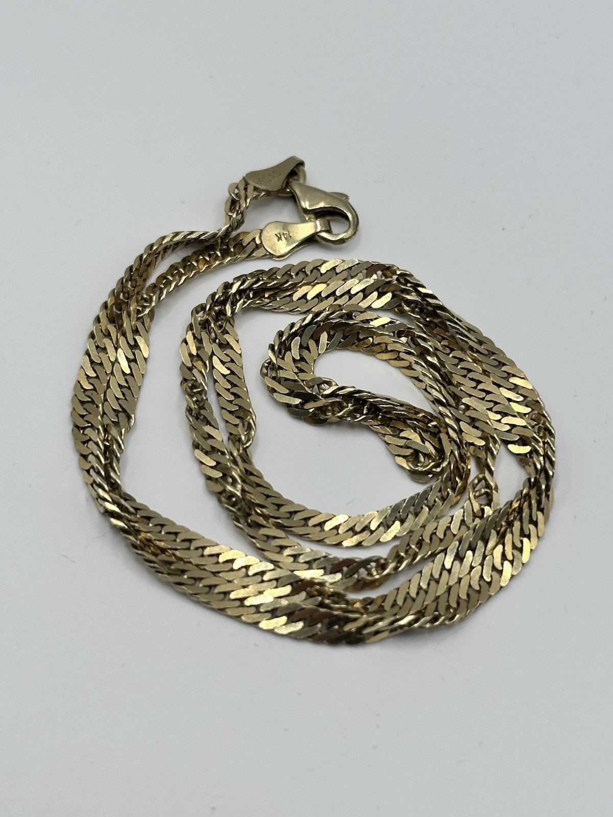 14ct Gold Cuban Link Twist Chain Necklace 9.65g
