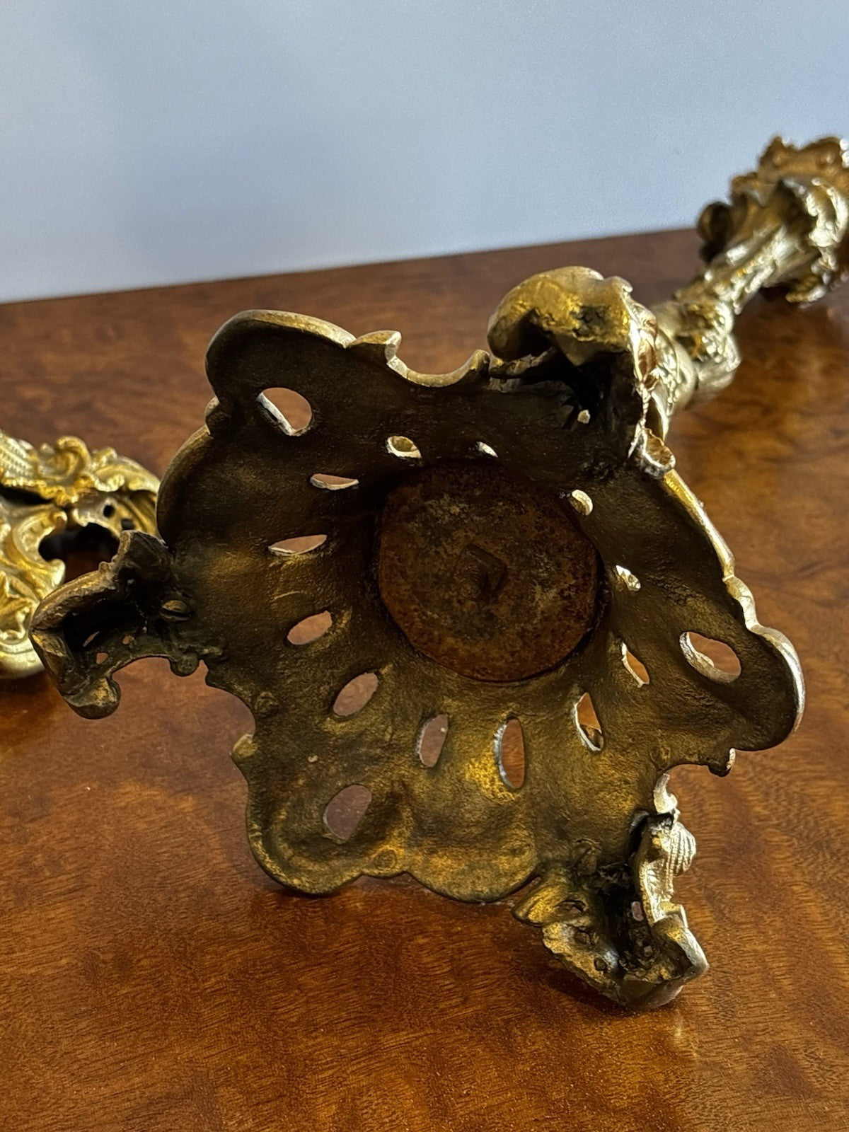 19th Century Gilt Bronze Candlesticks, Boy & Girl Figures, Very Good Quality.