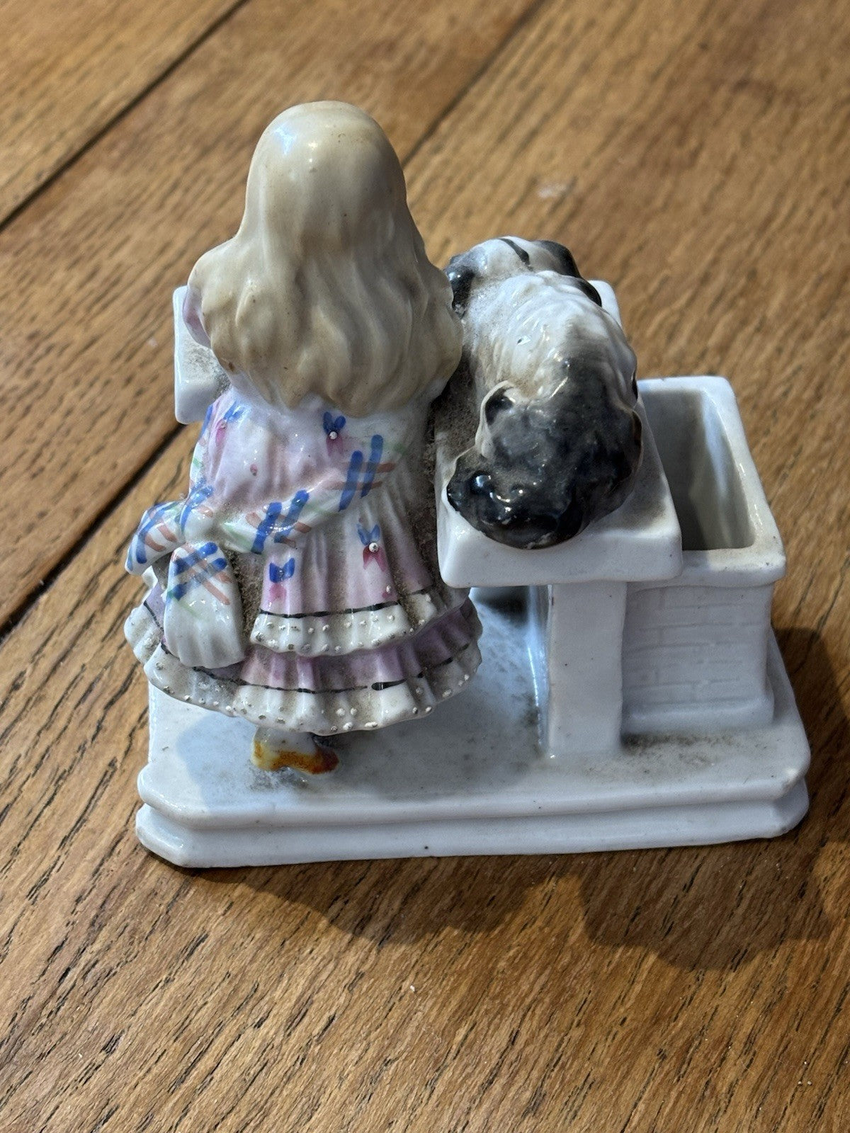 Antique Porcelain Match Holder And Striker