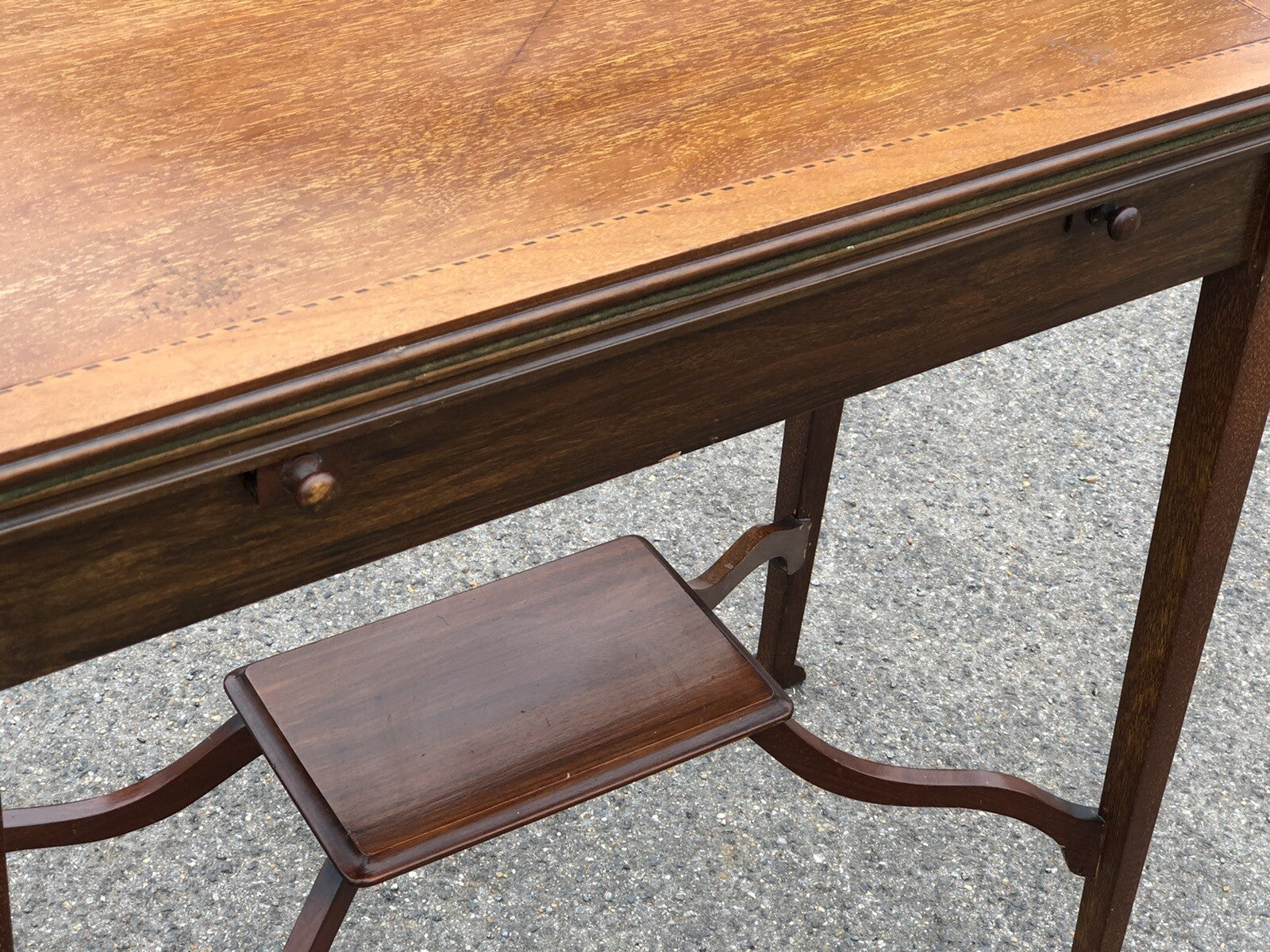 Antique Arts & Crafts Oak & inlaid Games / Card Table
