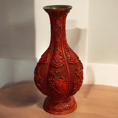 Antique Large Cinnabar Vase