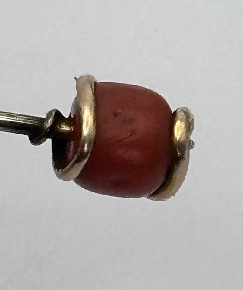 Antique Victorian Edwardian 12ct Gold Coral Snake Pin