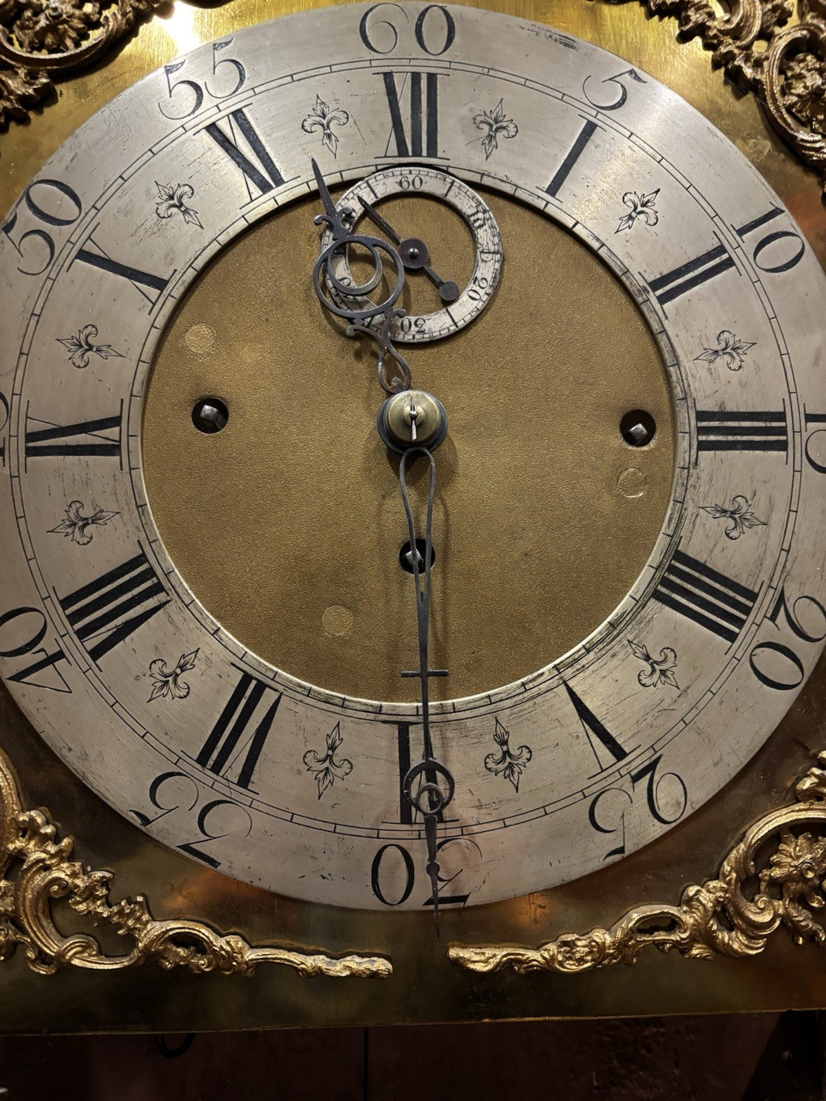 Antique Marquetry Inlaid 3 Weight Musical Longcase Clock, Brass Dial, Superb.
