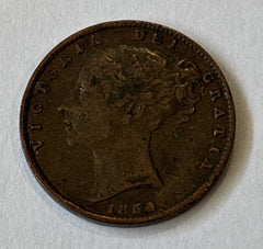 1854 Copper Penny – Victoria Young Head