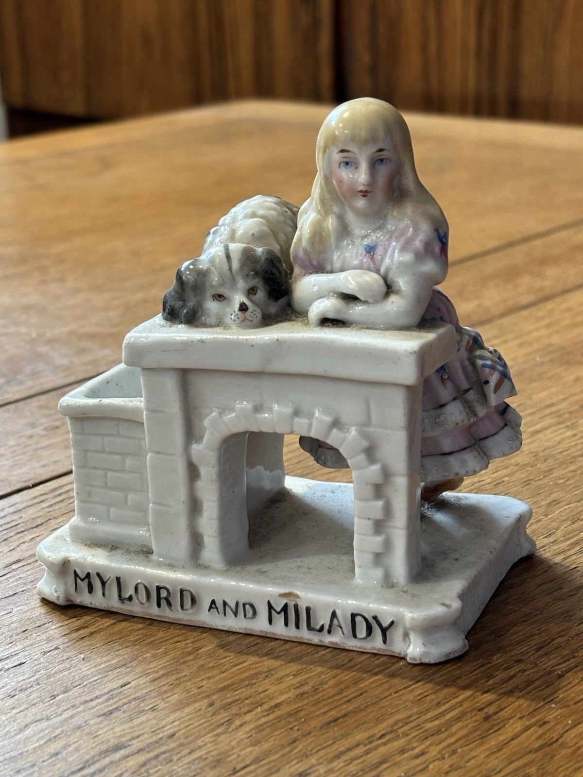 Antique Porcelain Match Holder And Striker