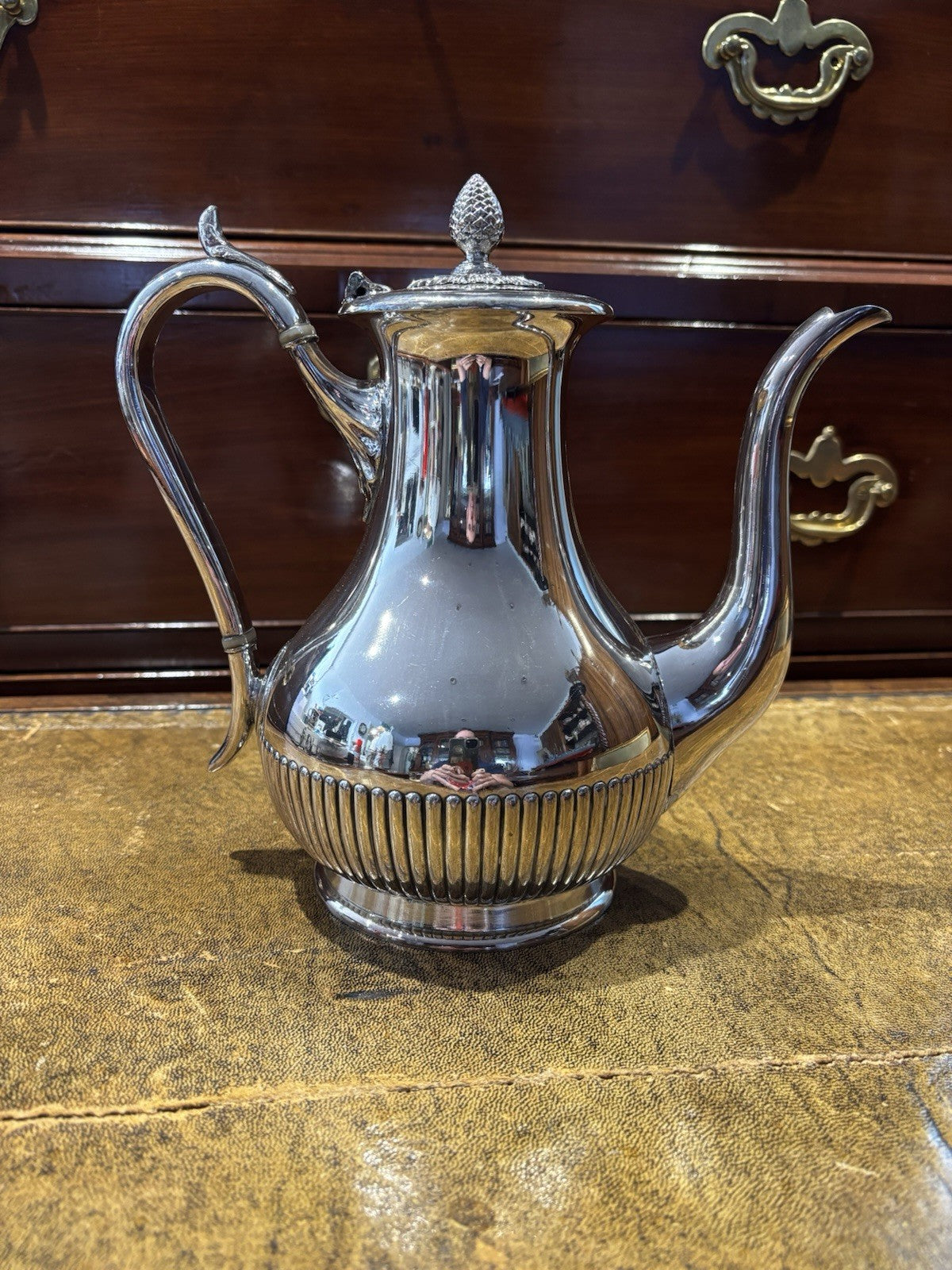 Antique James Dixon & Sons Sheffield Silver Plate Coffee Pot