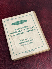 1949 Passenger Suburban Services Southern Region Timetable