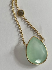 18k Gold Vermeil Plated On 925 Silver Chalcedony And Labradorite Necklace