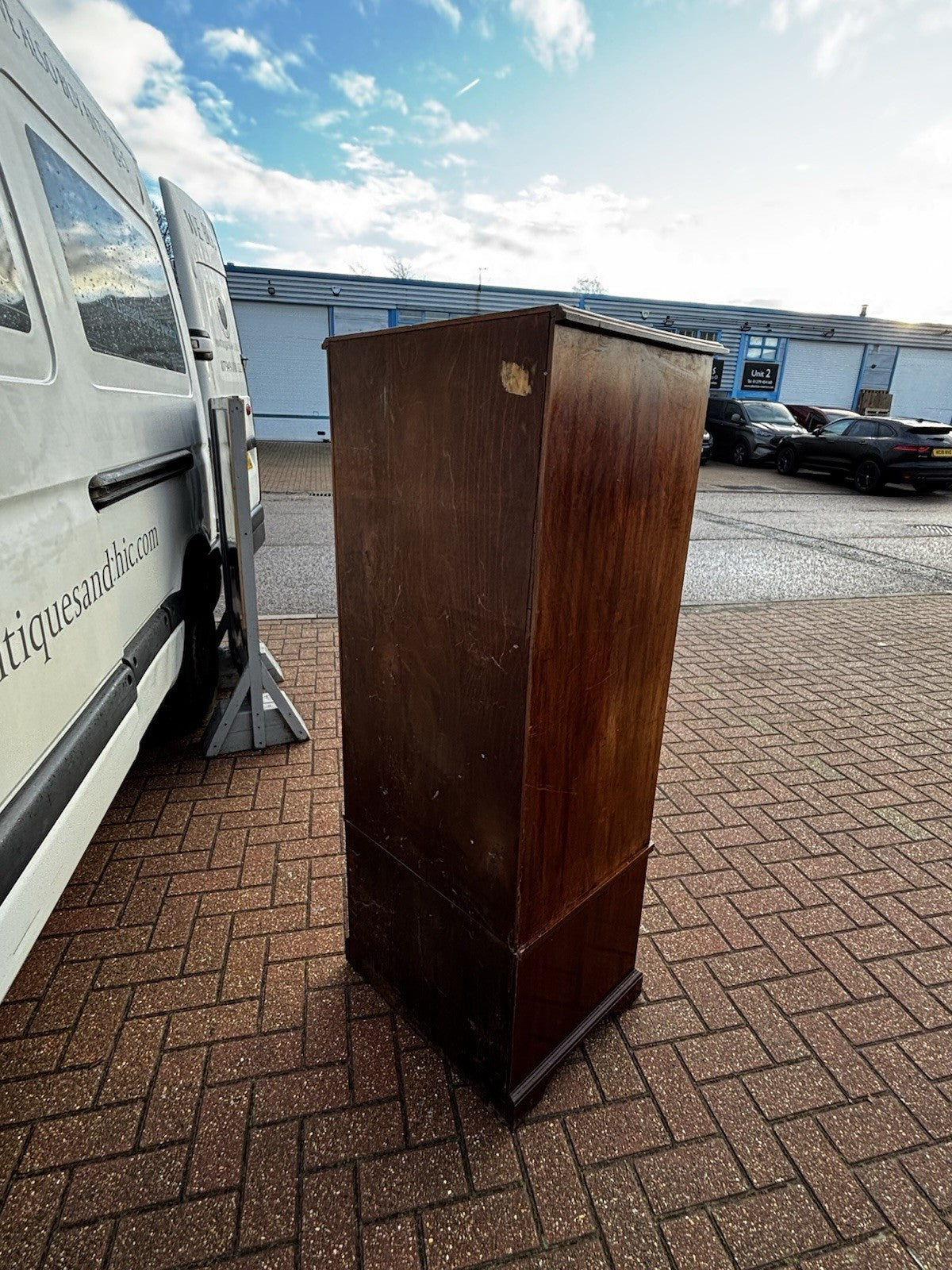 Antique Mahogany Housekeepers Cabinet / Small Linen Press.