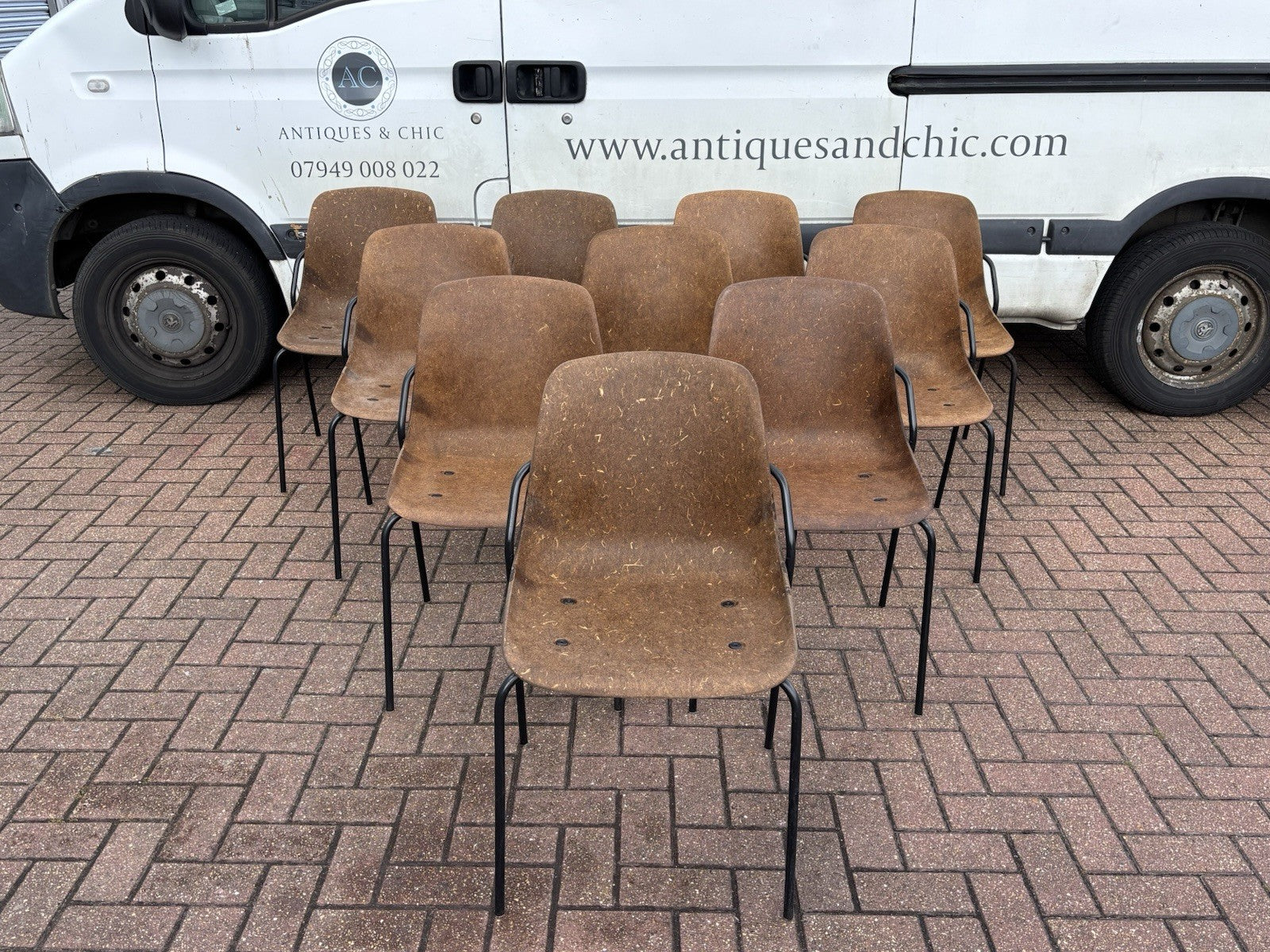10 Designer Vepa Hemp Dining Chairs. Stacking Chairs.