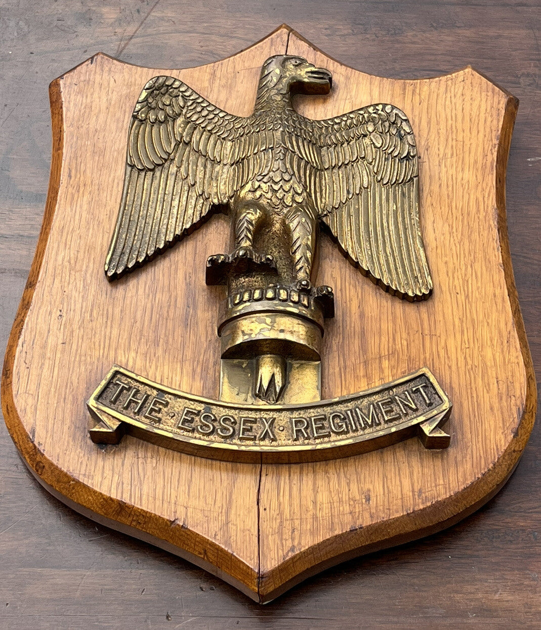 Antique & Very Rare Essex Regiment Brass Mess Plaque