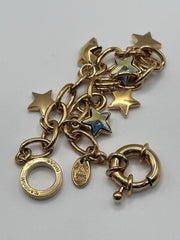 18ct Gold Plated Stars Charm Bracelet Made With Swarovski Crystal