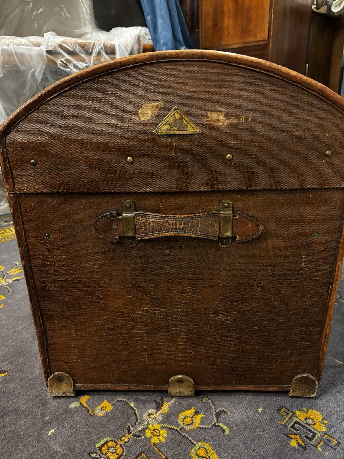 Antique Collection Of Luggage, Trunk, Hat Box & Bag.