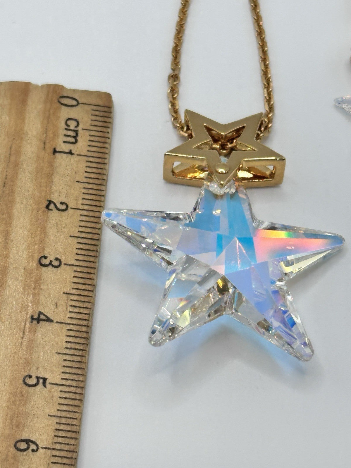18ct Gold Plated Statement Aurora Borealis Star Necklace And Earring Set