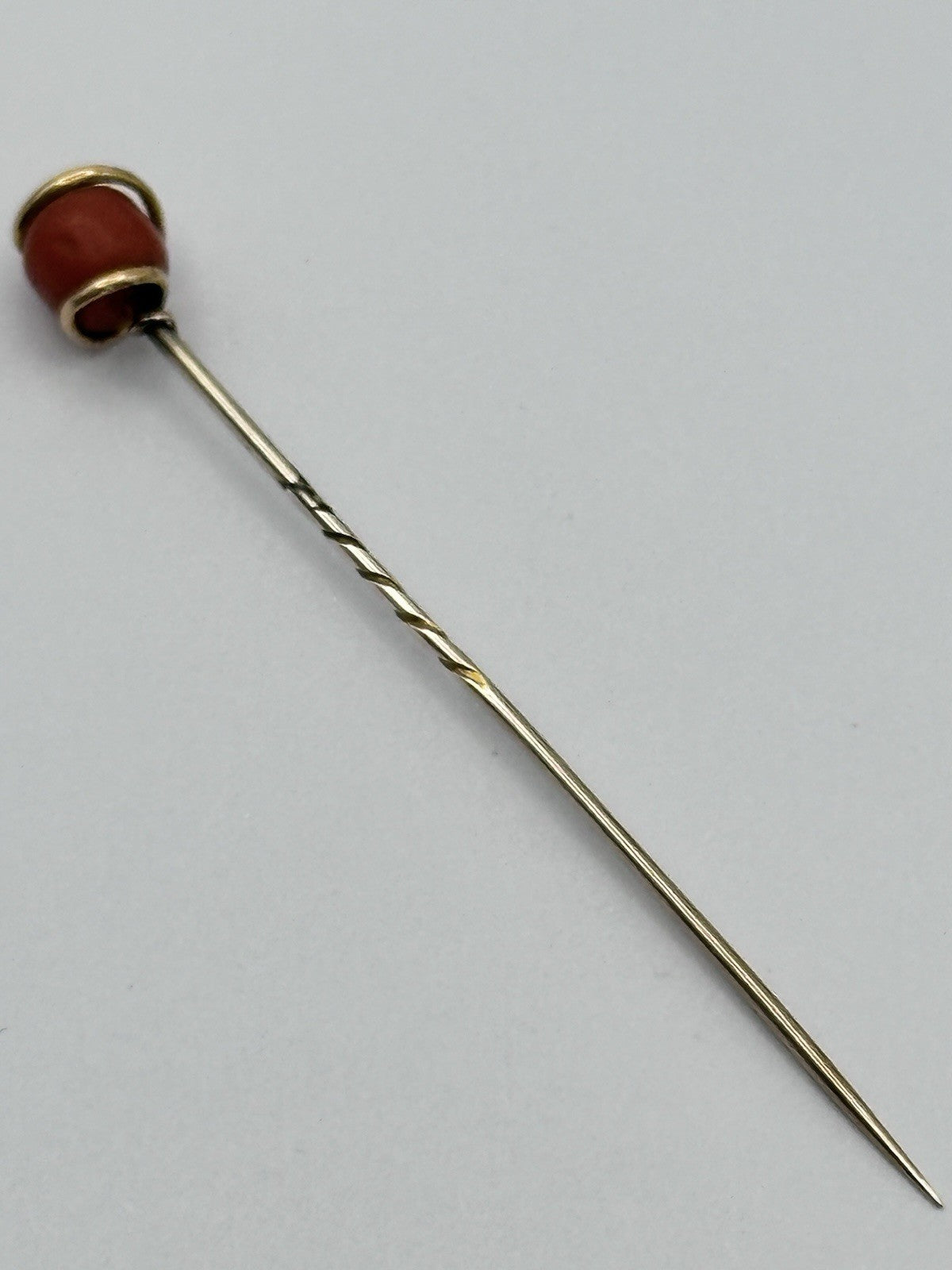 Antique Victorian Edwardian 12ct Gold Coral Snake Pin