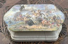 Battle Scene Porcelain Box Decoration Of A Painting after Philips Wouwerman