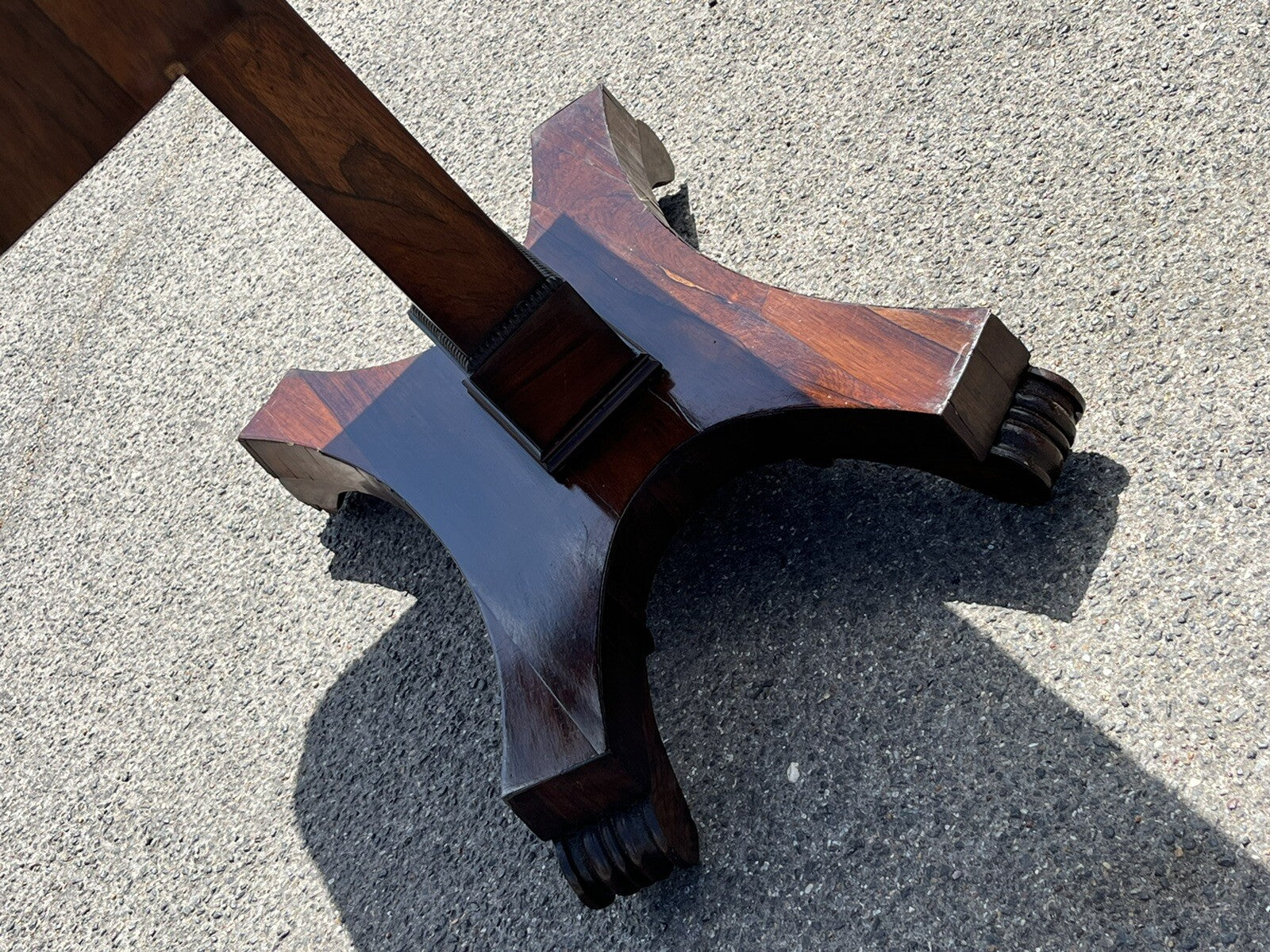 Antique Rosewood Games Table With Fold Over Lid & Card playing area