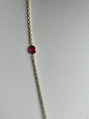 18k Gold Vermeil On 925 Silver Natural Amethyst And Ruby Necklace